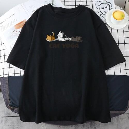 Three Lazy Kittens Printing Womans T Shirts Casual Simplicity T-Shirts Fashion All-Match Clothes Casual Big Size Womans T-Shirts