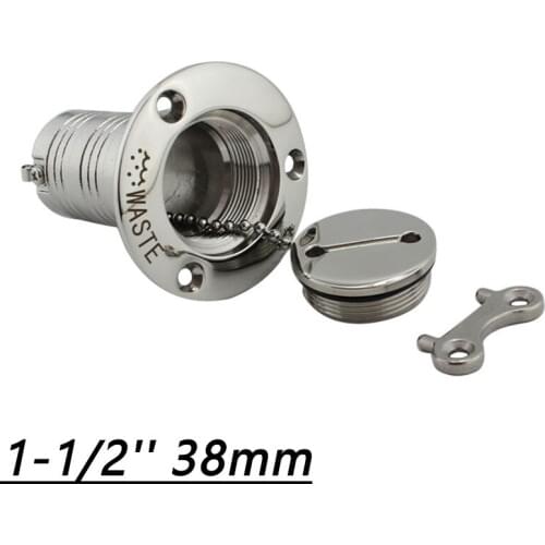 2pcs 38mm 1-1/2" Marine Boat Stainless Steel Deck Filler Fuel Water Waste Diesel Gas Deck Filler for boat yatch marine hardware