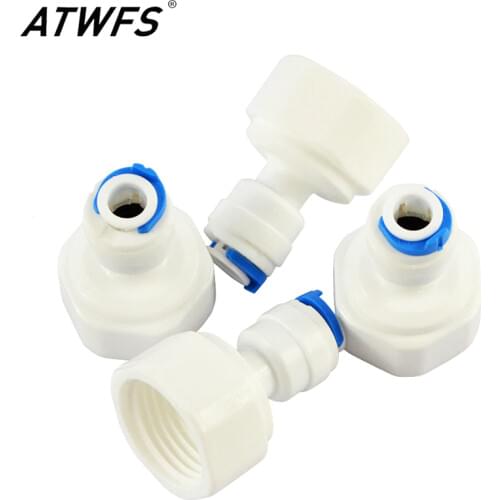 ATWFS 2pcs Water Filters Fitting 1/2 BSP x 1/4 Inch Push Fit Adapter Connector