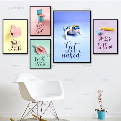 Color Roll Paper Daily Necessities Wall Art Canvas Painting Nordic Posters and Prints Wall Pictures for Bathroom Living Room