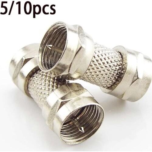 F Type Male Plug Connectors Socket to RF Coax TV Aerial Female RF Adapters 2.6*1.1cm Video Coaxial Converter Silver Zinc Alloy M