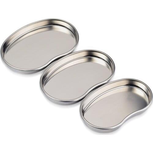 Stainless Steel Curved Tray Medical Operation Disinfection Tray Permanent Eyebrow Lip Cosmetics Storage Tool Tattoo Accessories