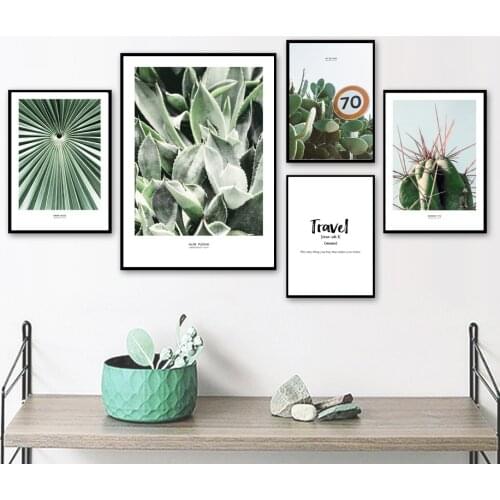 Cactus Prickly Pear Green Leaves Quotes Wall Art Canvas Painting Nordic Posters And Prints Plants Wall Pictures For Living Room