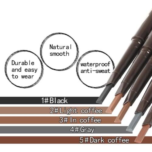 1PCS Double Headed Eyebrow pencil Natural Long lasting Waterproof Rotating Automatic Eye Brow Tattoo Pen Pencil make up TSLM1