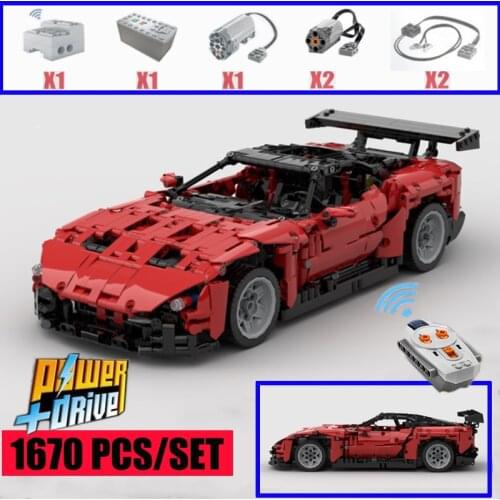 2019 New MOC RC Power Function fit Lepings MOC-18800 Aston Martin HighTechMotor kits Building Blocks Bricks toys birthday Gift