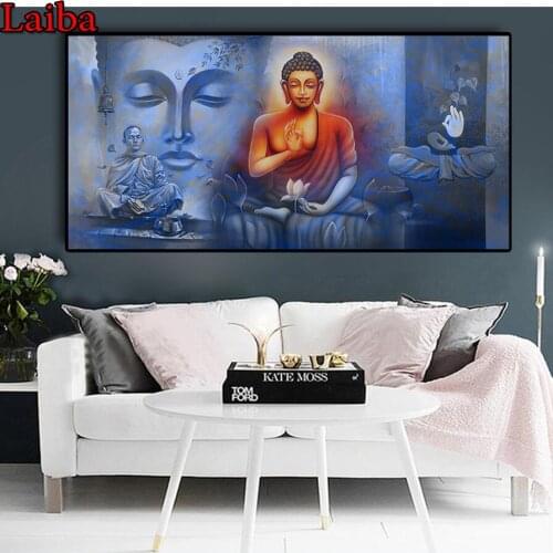 5D Cross Stitch kits DIY Diamond painting Buddha Lotus Flowers Big Diamond Embroidery rhinestones mosaic bead Full Square Round