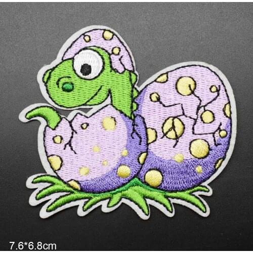 Full Embroidery Cartoon Dinosaur Egg Embroidery Clothes Patch For Clothing Girl Boy Children Iron On Patch