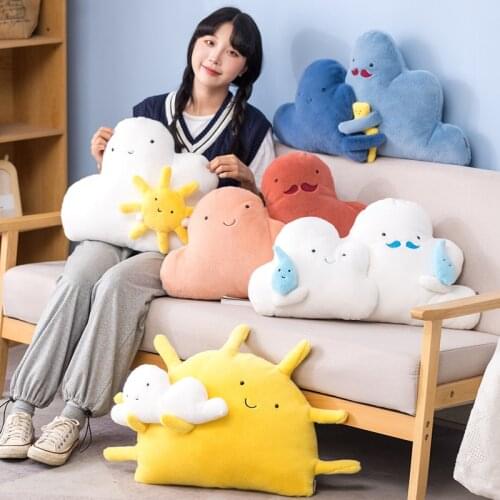 New Stuffed Cloud Moon Sun Lightning Raindrop Plush Pillow Soft Cushion Cloud Stuffed Plush Toys Home Decor For Children Gift