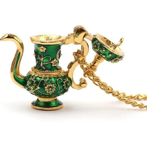 Enamel Teapot Pendant Necklace Long Chain Hand Painted Colorful Teapot Necklace Fashion Jewelry Bijoux Femme Gifts For Women