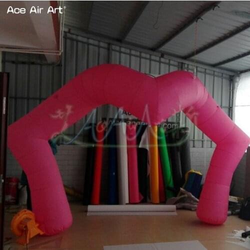 Attractive 4m W glowing Inflatable Kiss Me Lip Arch,Valentines Day Decoration with LED Lights for club wedding party