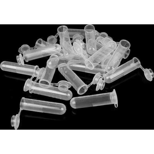 20PCS 5ml Translucent Plastic Centrifuge Tube Small Round Bottle Lab Scale Sample Storage Lid With Cover Powder Solid Container