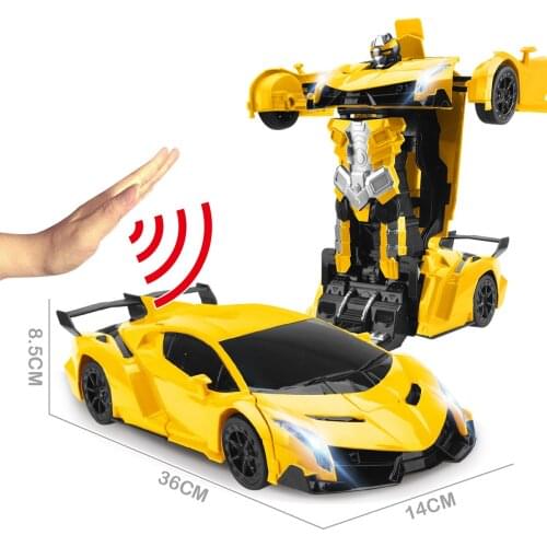 36cm 1:12 RC Car Robot Deformation Fighting Robots Modles Gesture Sensing Transformation Remote Control Cars Toy for Children