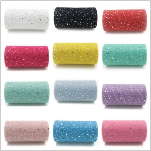 Tulle Roll 10 Yards 15cm Glitter Sequin Wedding Decoration Tulle Fabric Tutu Dress DIY Organza Baby Shower Party Decor Supplies