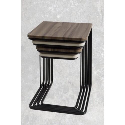 Modern Static Vegas Zigon coffee table-Walnut-Cream coffee tables table basse furniture living room table