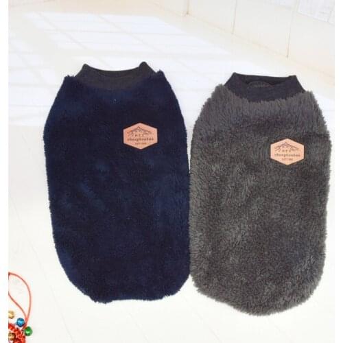 Thicken Plush Pet Vest Coat Warm Fleece Dog Clothes Puppy Dogs Cat Shirt Jacket French Bulldog Chihuahua Pullover Dog Clothing