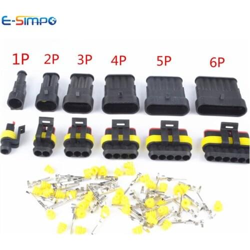 10pcs 1.5Series 1P 2P 3P 4P 5P 6P Waterproof Pressure Wire Connector auto plug connector male+female Car Light Tuning Connector