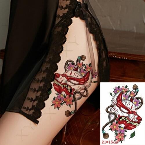 Temporary Tattoo Sticker Body Art Ukiyoe Wolf Dog Sexy Girls Flower Water Transfer Fake Tatoo Flash Tatto for Woman Man