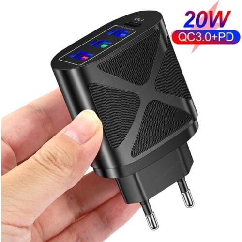 PD USB Charger Quick Charge 3.0 4.0 Fast Type C Charger For iPhone 12 11 Xiaomi Samsung Tablet Universal Mobile Phone Chargers