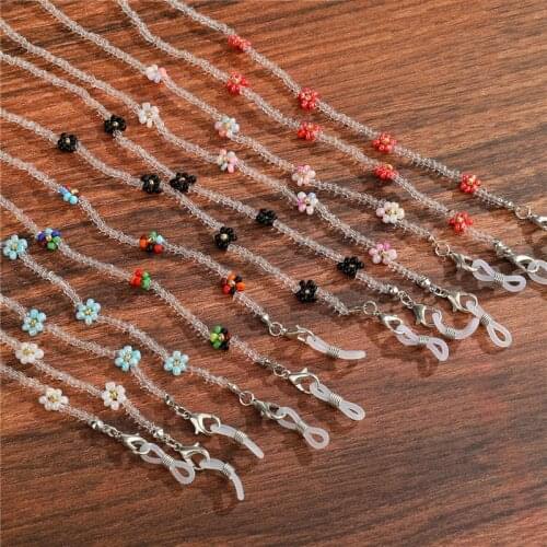 1Pcs Colored Beads Mask Lanyards Glasses Chain New Flower Plant Eyeglass Lanyard Neck Strap For Women Men Anti Lost Jewelry YJL5