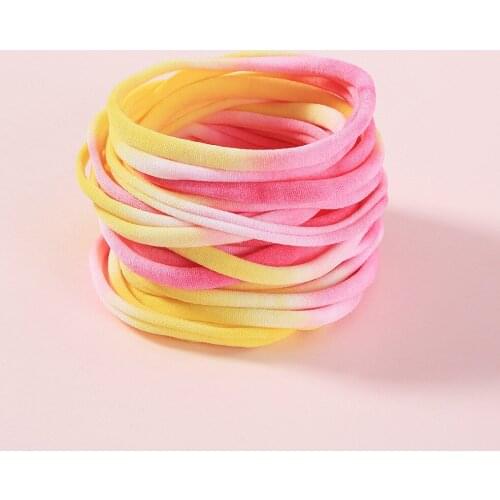 10pcs/Set Baby Headband Girls Thin Nylon Hairband Traceless Kids Soft Stretchy Headbands DIY Toddler Hair Accessories Rainbow