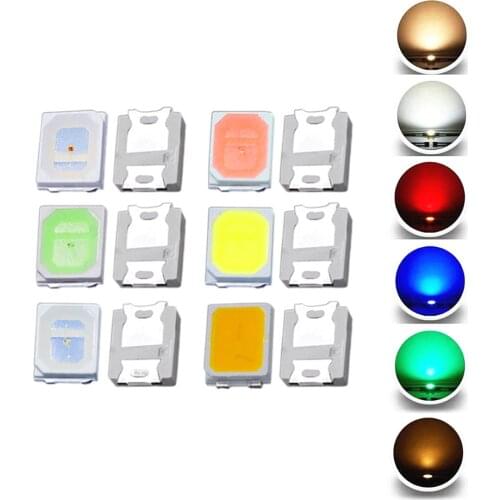 100pcs 2835 SMD LED Emitting Diode Lamp Chip Light Beads Warm Cool White Red Green Blue Yellow Color DIY