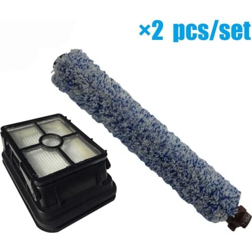 2pcs/Set HEPA Filter& Wood Floors Brushroll for Bissell Crosswave 1785 Series Vacuum Cleaner Parts Replaces # 1608683 & 1608684