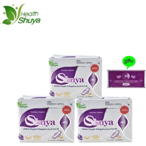 3 Pack Shuya Anion Sanitary Napkin Feminine Hygiene Cotton Sanitary Napkin Health Women Panty Liners Lady Sanitary Towel Pads