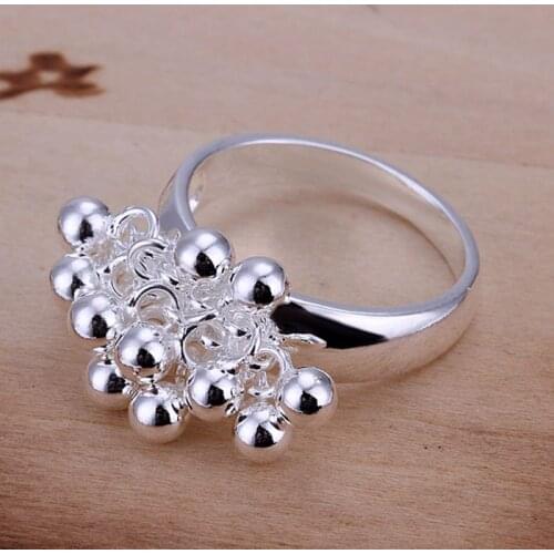 925 jewelry silver plated Ring Fine Fashion Grape Silver Jewelry Ring Women&Men Gift Finger Rings SMTR016