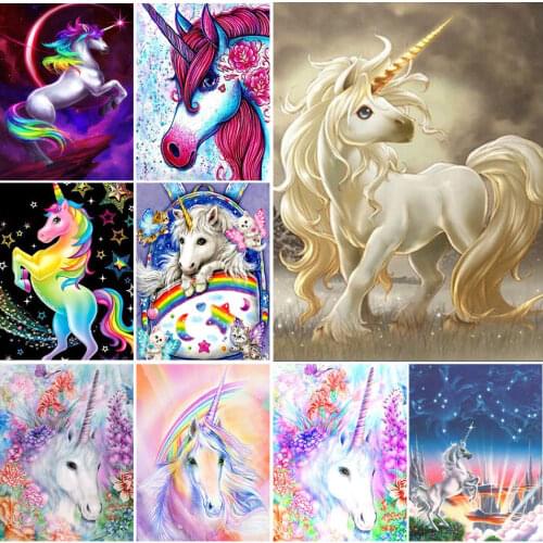 DIY Diamond Painting Cartoon Magical Unicorn Cross stitch Set Full Square 5D Diamond Embroidery Mosaic Icon Rhinestones Decor