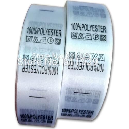 Free shipping 1000 pcs/lot STOCK 100% POLYESTER care labels/customized clothing care labels/washable labels/garment printed tags