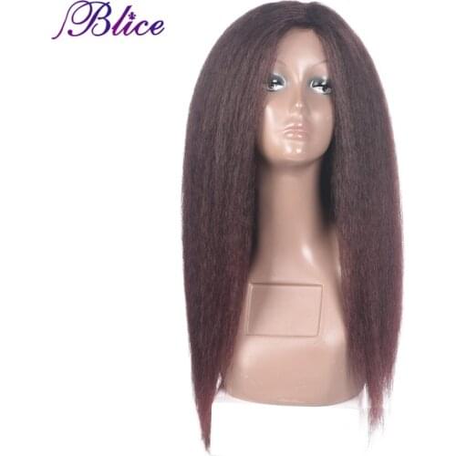 Blice Synthetic Wigs Long Kinky Straight Natural Black Hair For African American Women Nature Wig 16-24 Inch Afro Wig