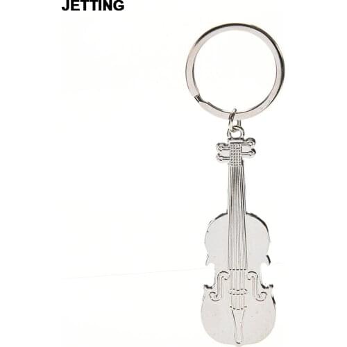 Mini Creative Violin Charm Music Car Keyring Keychain Metal Key Ring Chain 7*2.5cm