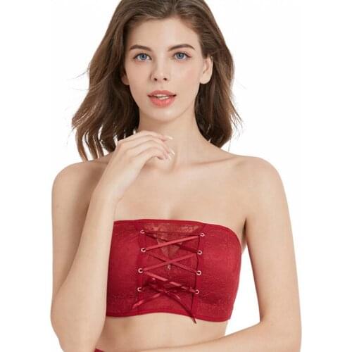 Strapless Plus Size Bra Sexy Women Push Up Invisible Tube Top Gather Slip-proof Thin Cup Wedding Underwear Off Shoulder Wear E F