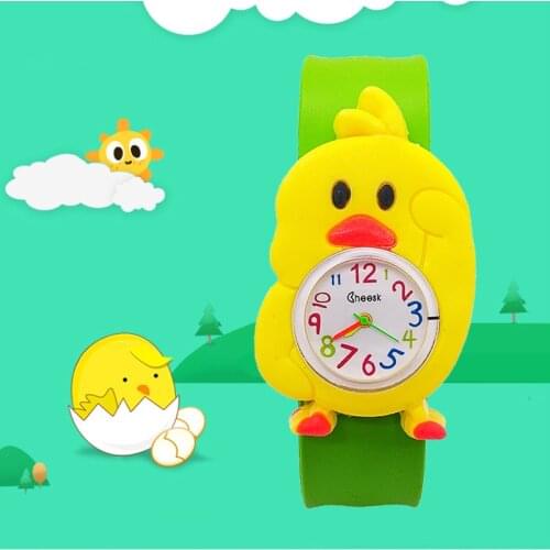Fashion Kids Watches Animal Little yellow chicken Cute Children Clock Baby Kid Quartz Waterproof Wrist Watch for Girls Boys Gift