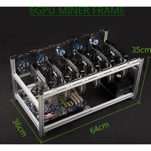 BTC Miner Case Server Rack 6 GPU Aluminum Stackable Mining Rig Open Air Frame For Ethereum Mining ETH ETC Bitcon XMR Chassis