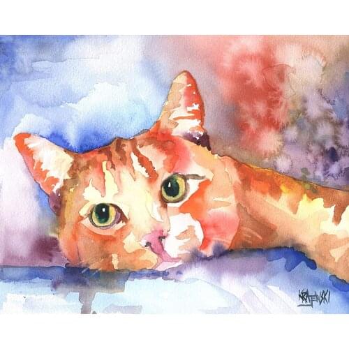 Decorative Painting Orange Tabby Cat Gifts Canvas Wall Art Living Room Posters Bedroom Painting Decor Unframed