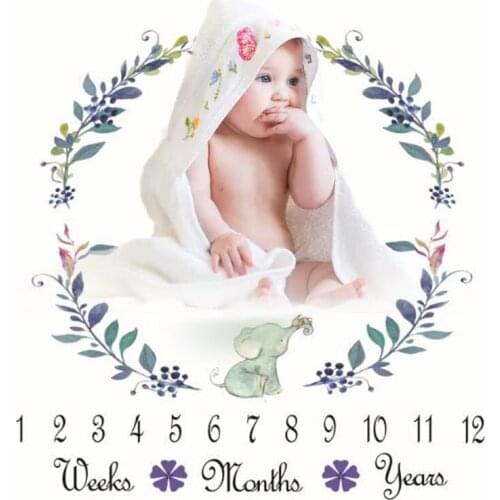 Baby Milestone Blanket Newborn Photography Photo Props Number Garland Toddler Memorial Day Monthly Background Cloth