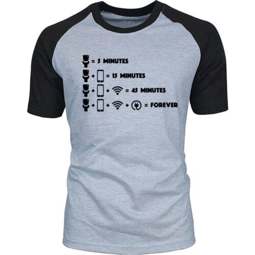Mens Summer T Shirts Short Sleeve Toilet Break Wifi Geek Nerd Lazy Funny Tees raglan Short Sleeved Clothing Men Cool T-Shirts