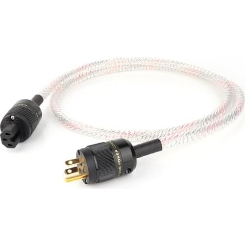 Hiifi audio OCC silver plated US version AC power cable hi-end gold plated US power connector plug cord