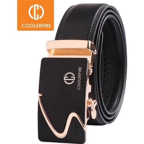 2017 Famous Brand Men Belts Luxury Automatic Buckle Cowskin Genuine Leather Belt for Men Business Black Waist Male Strap ZD061