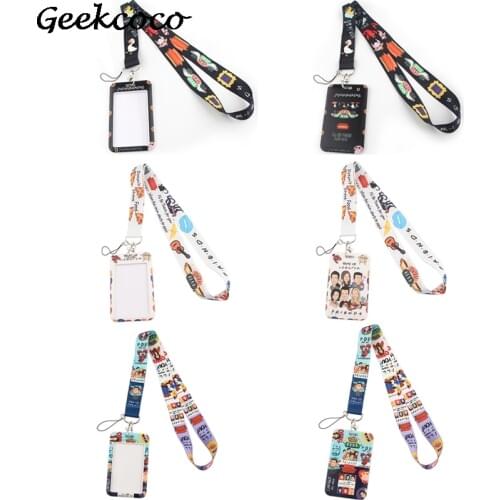 J2047 Cartoon Friend Tv Show Card Holder Keychain Lanyards for keys Badge ID Mobile Phone Rope Gifts