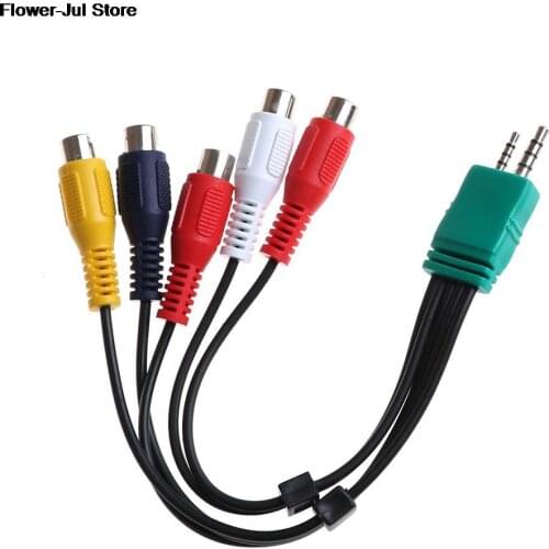 1pc 20cm 3.5mm + 2.5mm to 5RCA Audio Video AV Component Adapter Cable For Samsung LED LCD TV BN3901154W BN39-01154W new