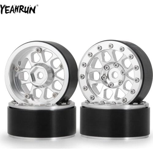 YEAHRUN Metal Alloy 1.9 inch Beadlock Wheel Rims 12mm Hex Mount For 1/10 Axial SCX10 D90 D110 Tamiya CC01 RC Crawler Car Parts