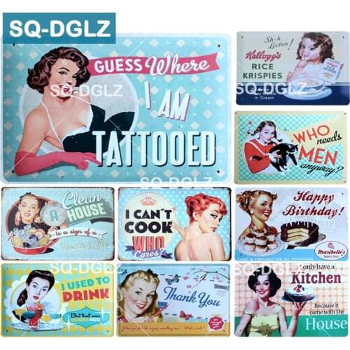 [SQ-DGLZ]Beauty Kitchen Metal Sign Plaque Metal Vintage Tin Sign Pub Bar Decor Plate Retro Plaque Club Wall Decor Art Poster