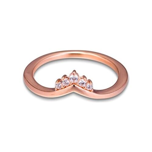 Fashion Female Rings Tiara Wishbone Ring Sterling Silver Jewelry Rings For Woman Party Jewelry Making