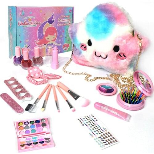 Real Makeup Palette for Girls Washable Makeup Kit Childrens Cosmetics Play Kit Non Toxic Girls Make up Set