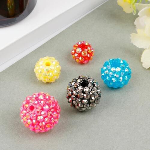 New Arrival 12mm 14mm 16mm 18mm 20mm Round Resin Chunky Bling Resin Ball Beads for DIY Fashion necklace bracelet Jewelry
