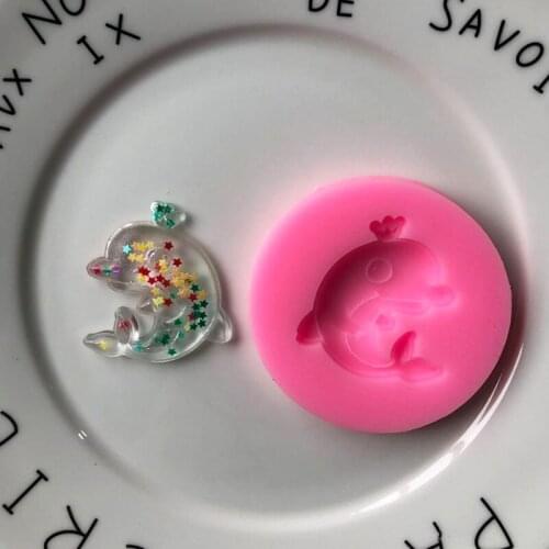 Dolphin Silicone Mold Mobile Phone Epoxy Mold Decoration DIY Mould XGY-72