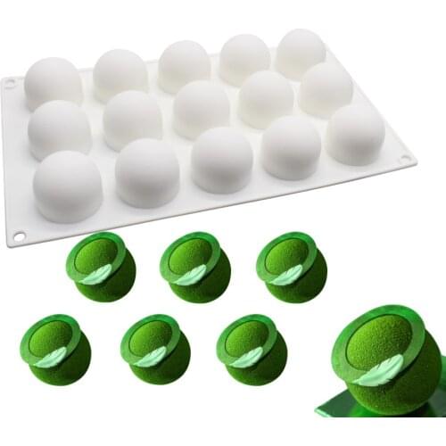 Silicone Cake Mold D Bakeware Dessert Mousse DIY Mould, 15 Middle Holes Spheric