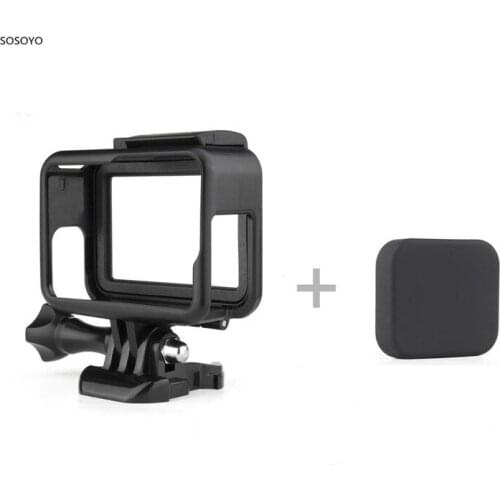 Standard Frame Protective Housing Case + Silicone Lens Cover Set For Gopro Hero 5 6 7 White/silver Hero 2018 Camera Accessories